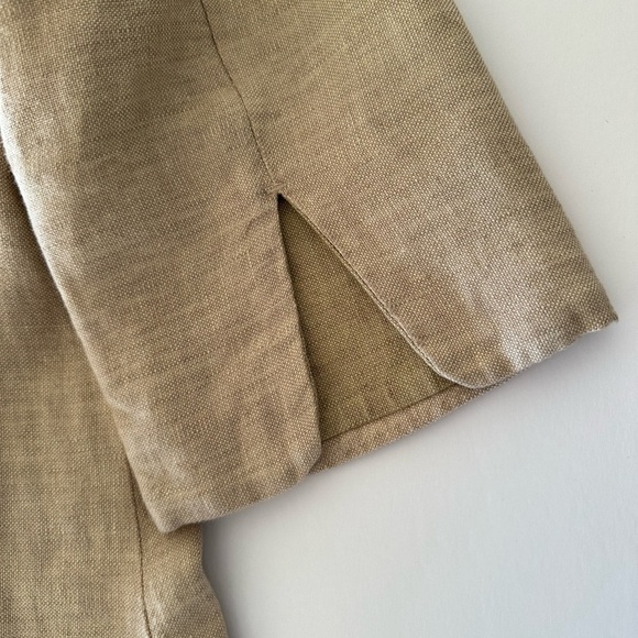 J Jill Embroidered Linen Duster Jacket Coat Lagenlook Size Medium Tall - Picture 11 of 15